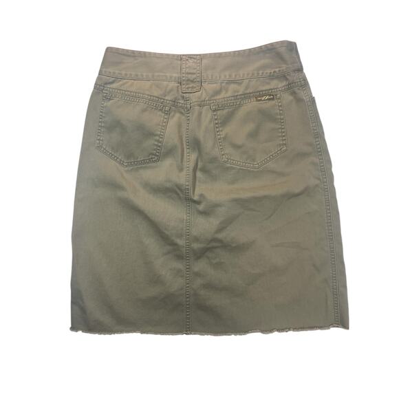 VINTAGE 00s DKNY KHAKI SKIRT SIZE WOMENS 8 MEDIUM KNEE LENGTH RETRO - Picture 4 of 6